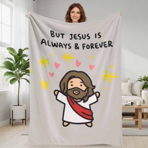Spiritual Savior Theme Flannel Blanket Faith Quote Printing Ultra Soft Cozy Lightweight Warm Plush Throw Blanket for Living Room Bedroom Sofa Couch Travel Camping Religious Gift Holiday Decor